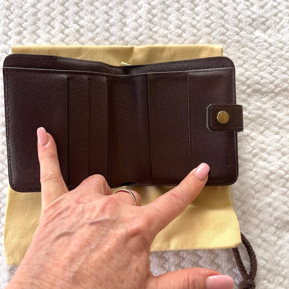 Louis Vuitton Damier Ebene Pattern Compact Zippé Wallet vintage - Picture 11 of 11